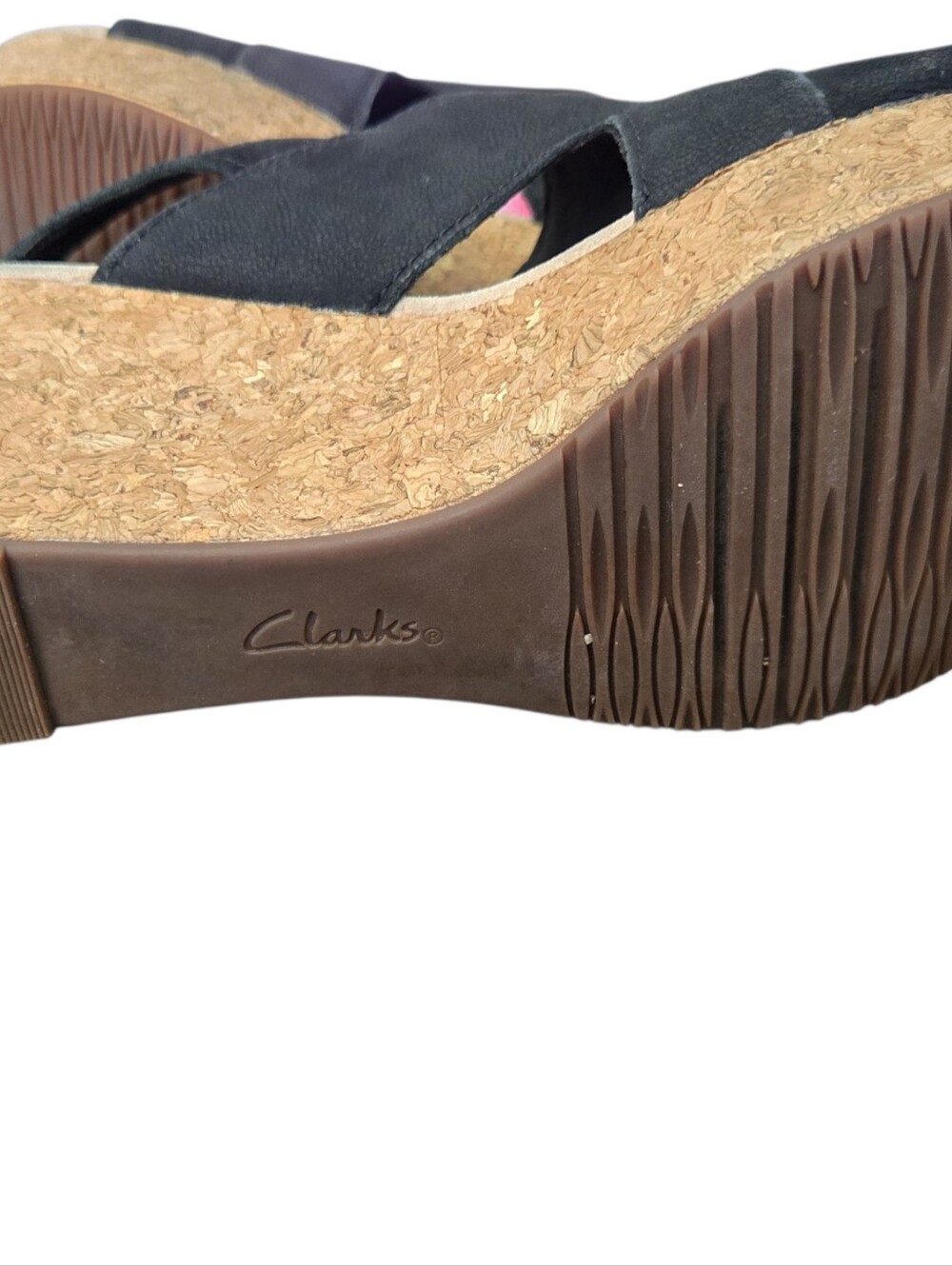 Clarks Black Leather Slingback Sandals - Picture 7 of 8